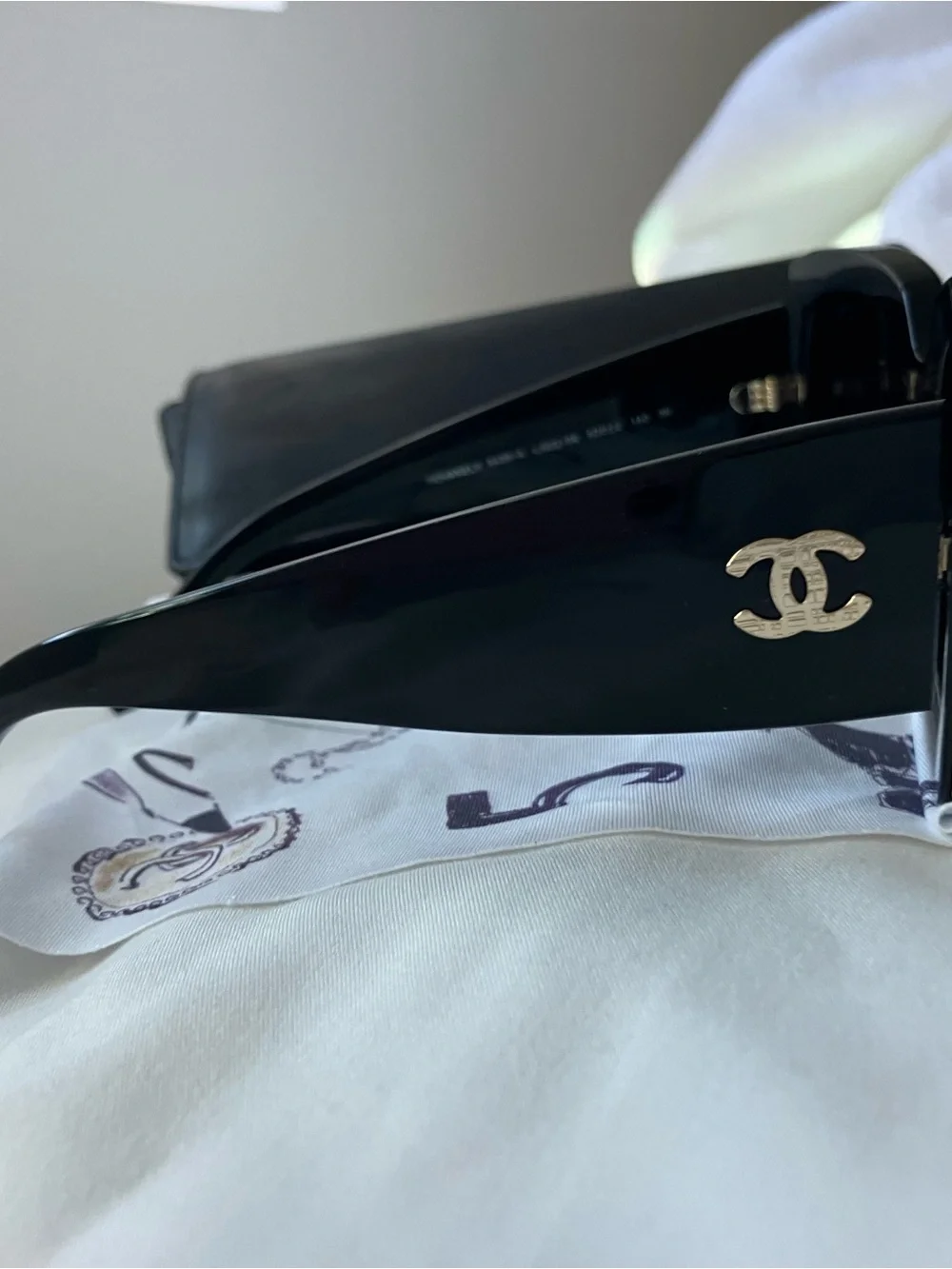 CHANEL Black Oversized Square Frame Sunglasses